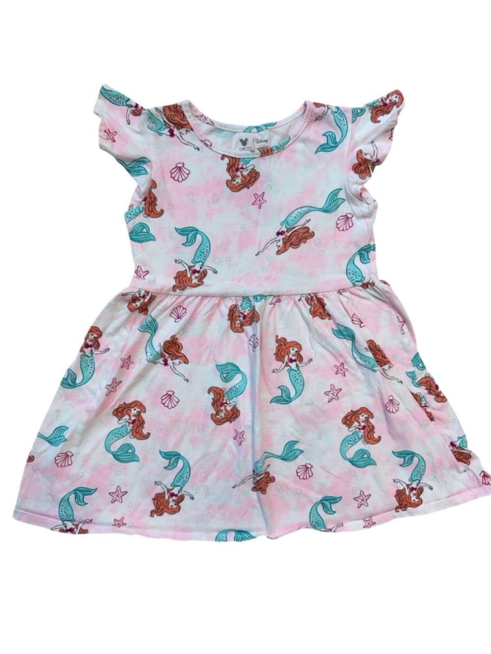 Disney Little Mermaid Ariel Dress Girls 4T Pink Toddler Jumping Beans EUC